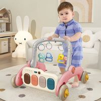 2 en 1 Andador-Caminador y Alfombra Gimnasio para Bebé Rosa