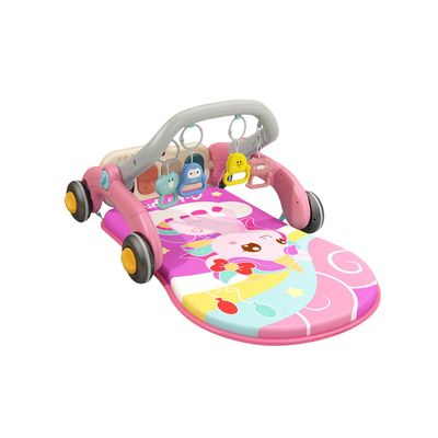 Imagen 2 del producto 2 en 1 Andador-Caminador y Alfombra Gimnasio para Bebé Rosa.