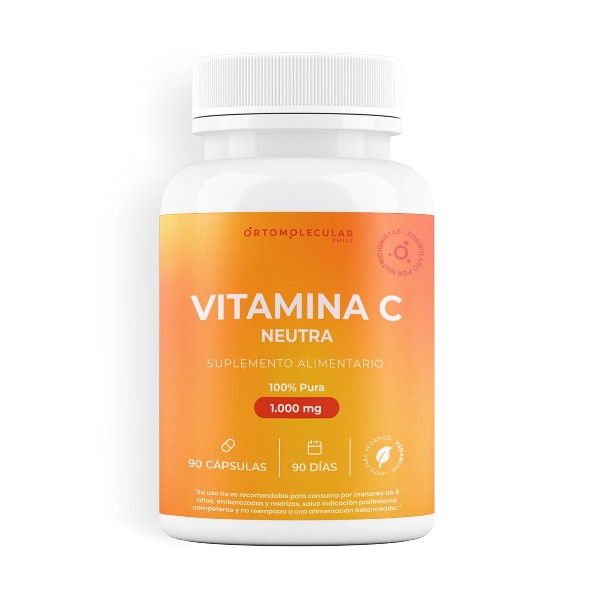 ORTOMOLECULAR - Vitamina C Neutra 1000mg 90 Capsulas Ortomolecular