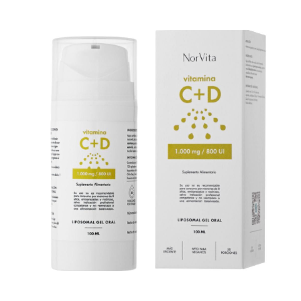 ORTOMOLECULAR - Vitamina C+D Liposomal Gel 1000mg800UI 100ml Norvita Ortomolecular