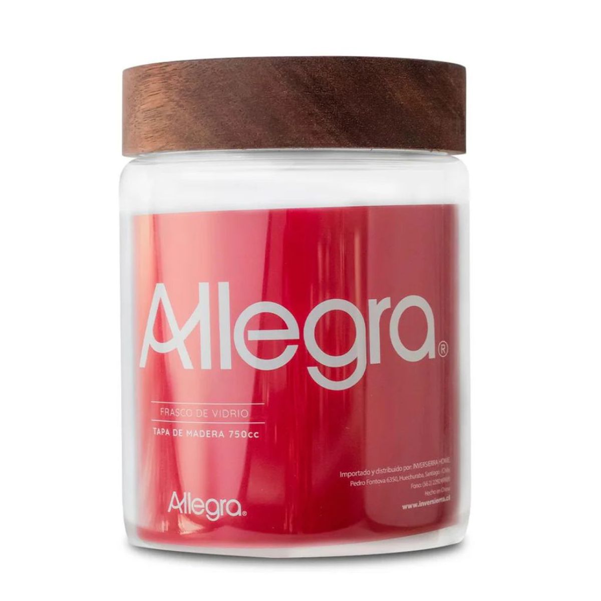 ALLEGRA - Set de 3 Frascos de Vidrio con tapa de Madera 750 ml