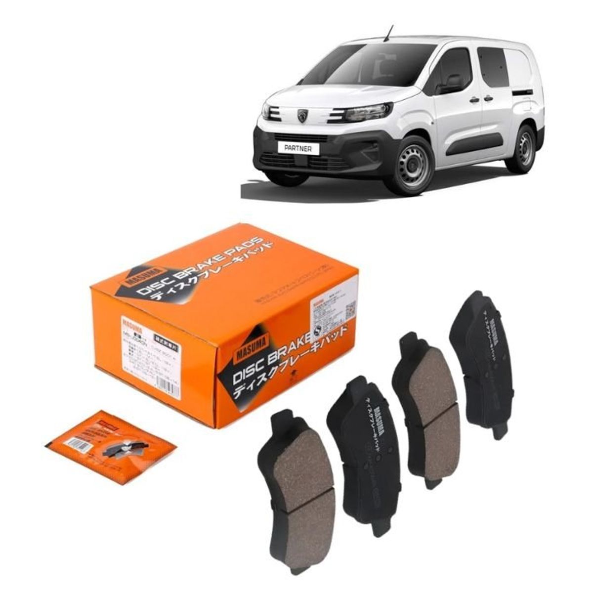 GENERICO - Pastillas de Freno Masuma Delanteras Para Peugeot Truck Partner 2009-2012 MS-E0064