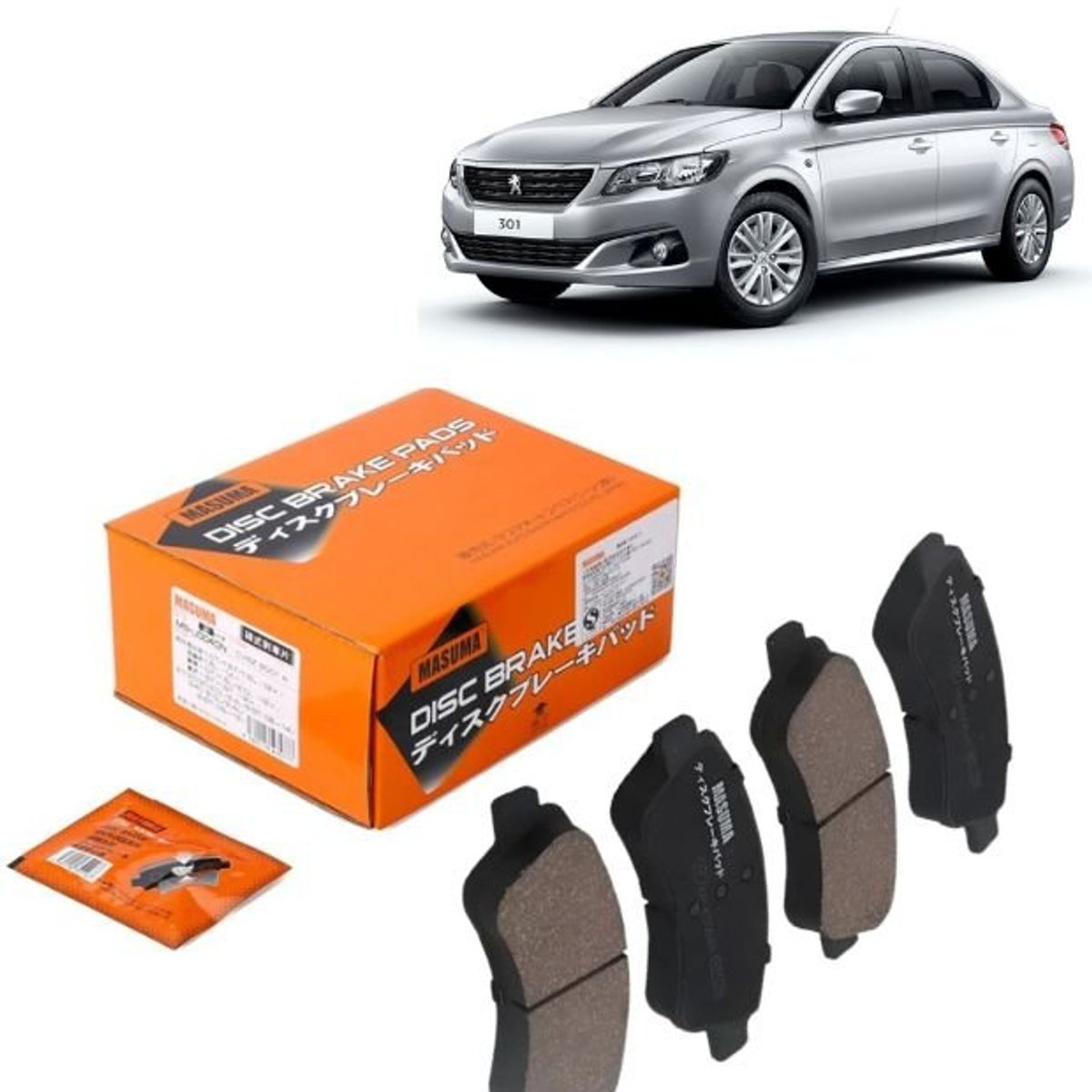 GENERICO - Pastillas de Freno Masuma Delanteras Para Peugeot 301 2013-2019 MS-E0064