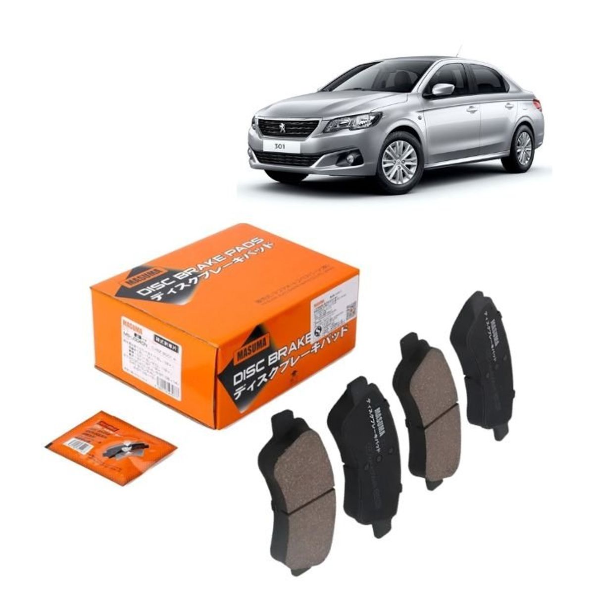 GENERICO - Pastillas de Freno Masuma Delanteras Para Peugeot 301 2013-2019 MS-E0064