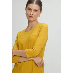 MA GRIFFE - Polera Manga Larga Mujer Amarillo Magriffe
