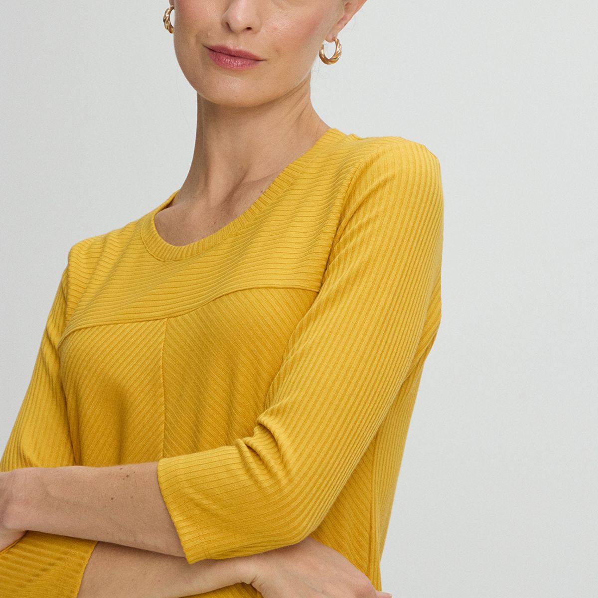 MA GRIFFE - Polera Manga Larga Mujer Amarillo Magriffe