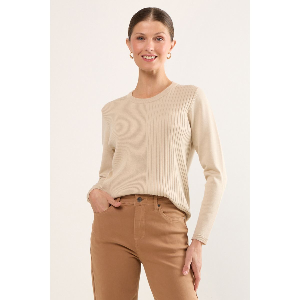 MA GRIFFE - Sweater Mujer Beige Magriffe