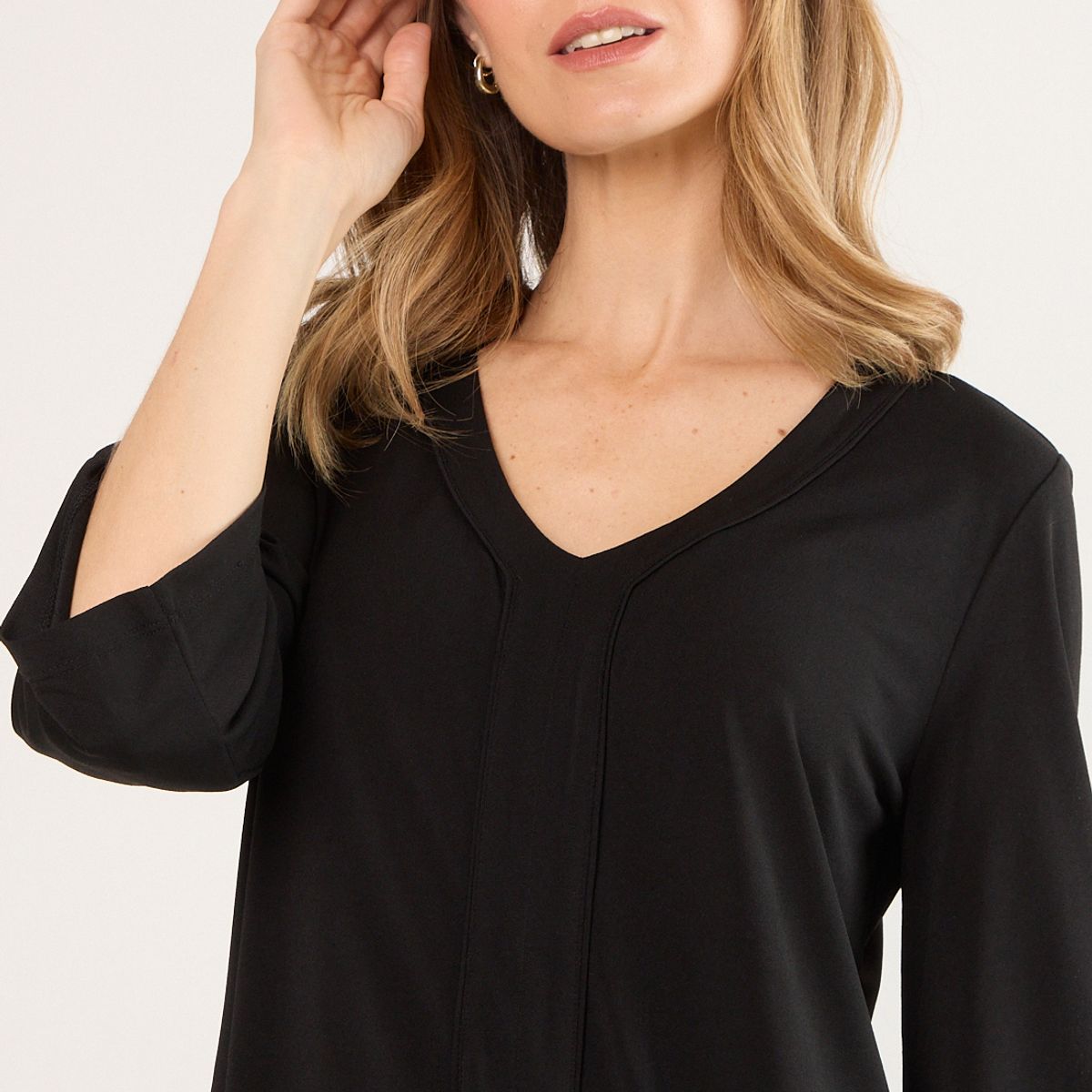 MA GRIFFE - Polera Manga Larga Mujer Negro Magriffe