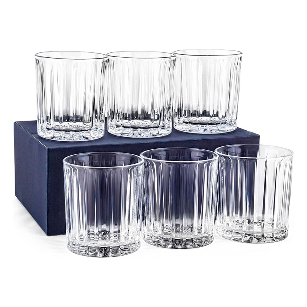 WAKESHOME - Set 6 Vasos Whisky Timeless Vaso Whiskero Old Fashion 320ml Transparente
