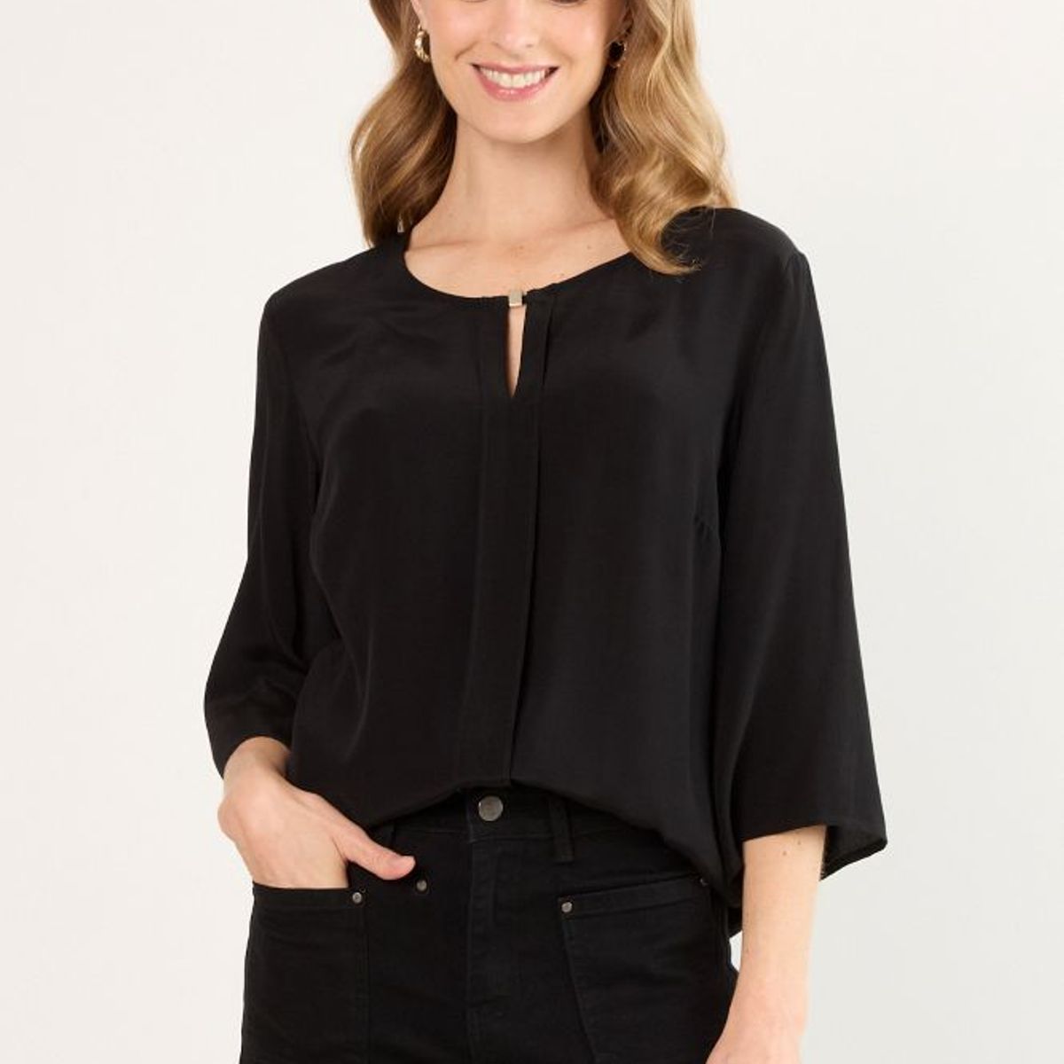 MA GRIFFE - Blusas Manga Larga Mujer Negro Magriffe