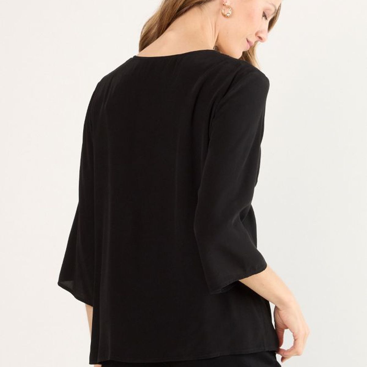 MA GRIFFE - Blusas Manga Larga Mujer Negro Magriffe