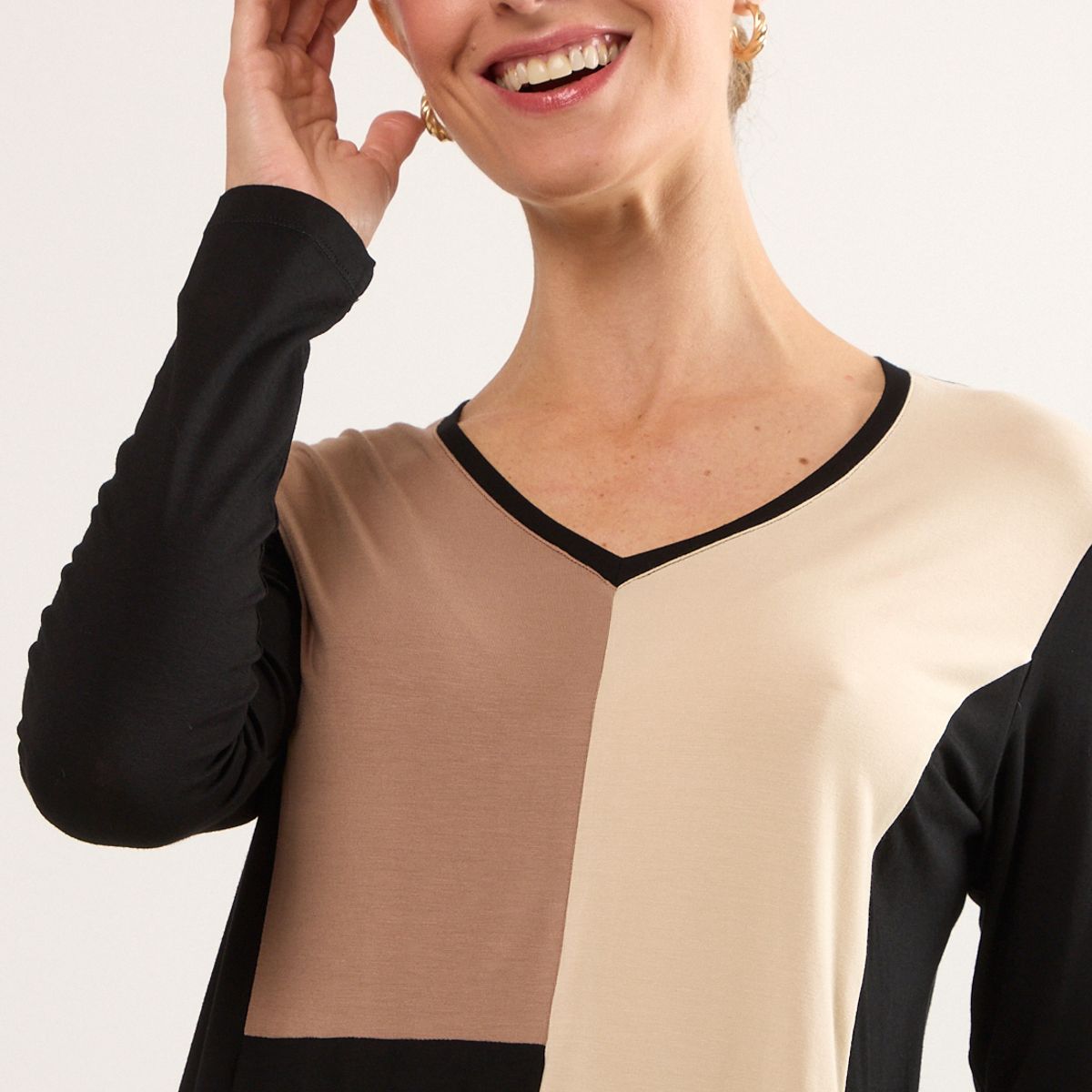 MA GRIFFE - Polera Manga Larga Mujer Negro Magriffe