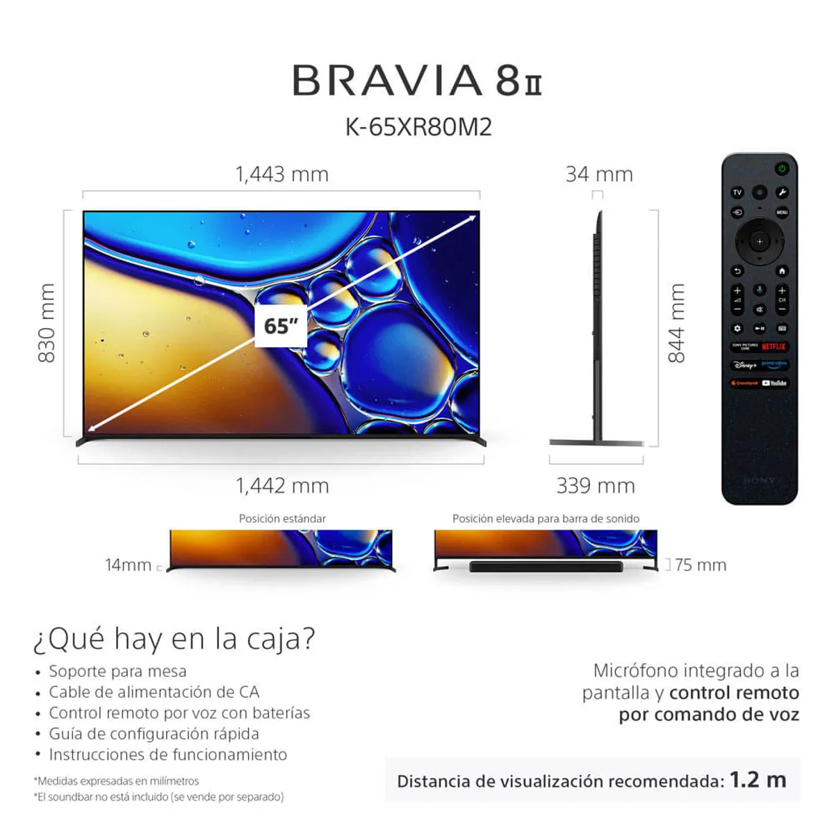 SONY - LED Smart TV 65" Bravia 8 II K-65XR80M2 Sony