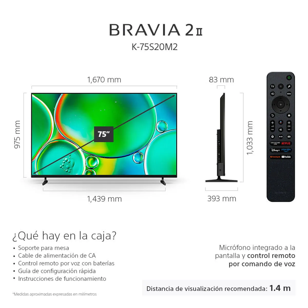 SONY - LED Smart TV 75" Bravia 2 II K-75S20M2 Sony