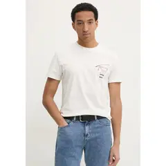 TOMMY HILFIGER - Polera Con Logo Signature Blanco Tommy Jeans