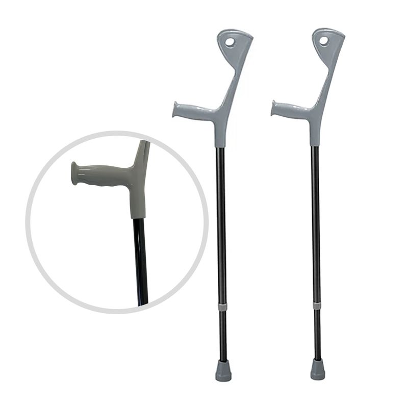 TOPMEDIC - 2 Bastónes Canadiense Con Regulador de Altura Bicolor