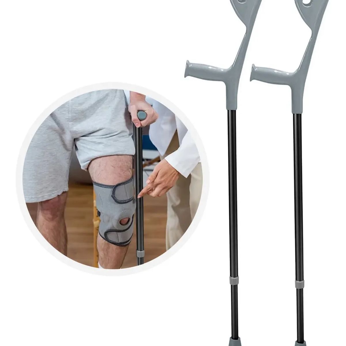 TOPMEDIC - TOPMEDIC 2 Bastones Muletas Ortopedicas Canadienses Con Doble Regulador Para Adulto Mayor Moderno