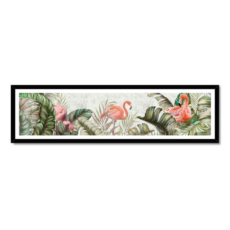 ALCUADRADO - Cuadro individual Panorámico Flamenco art digital 80x20 cm Negro