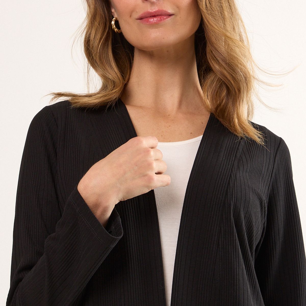 MA GRIFFE - Tapado Abierto Mujer Negro Magriffe