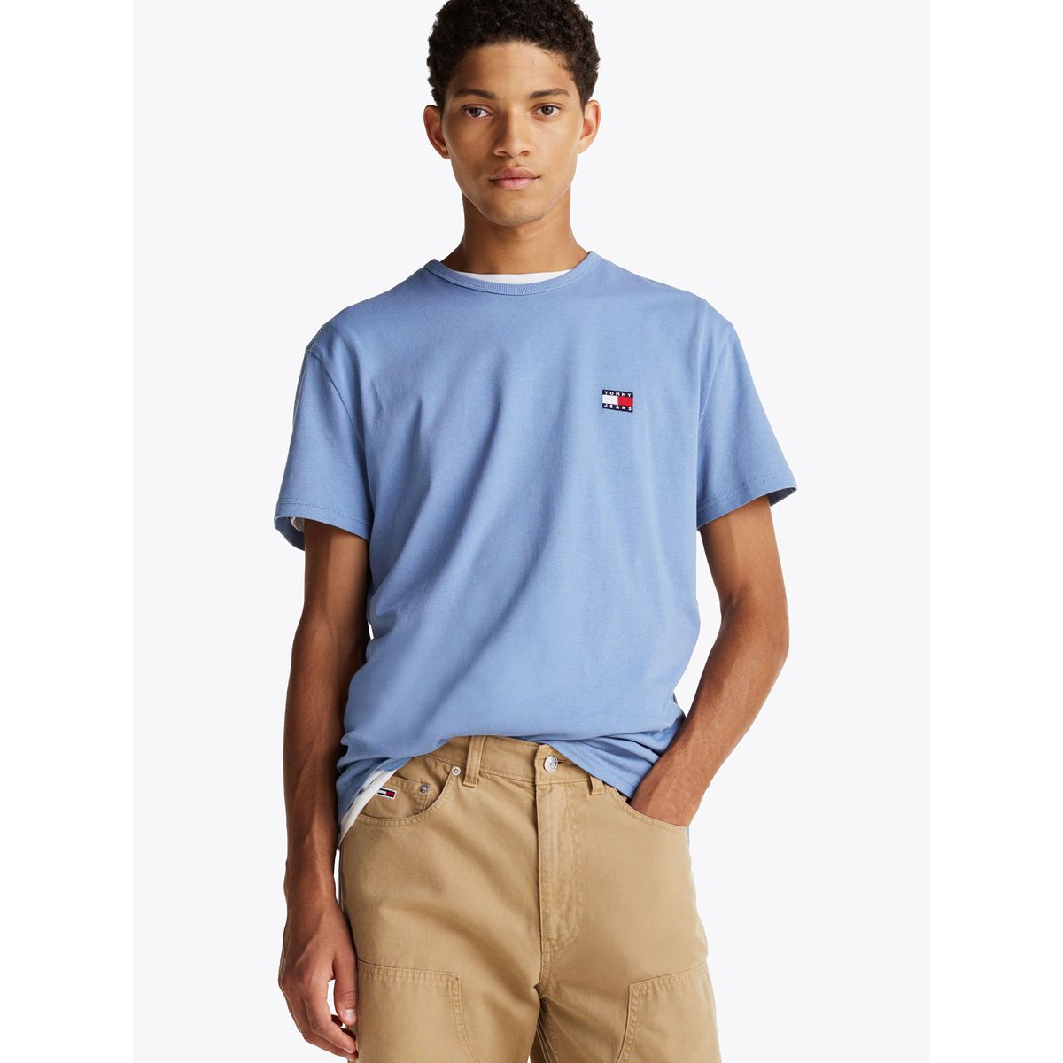 TOMMY HILFIGER - Polera Con Logo De Parche Celeste Tommy Jeans