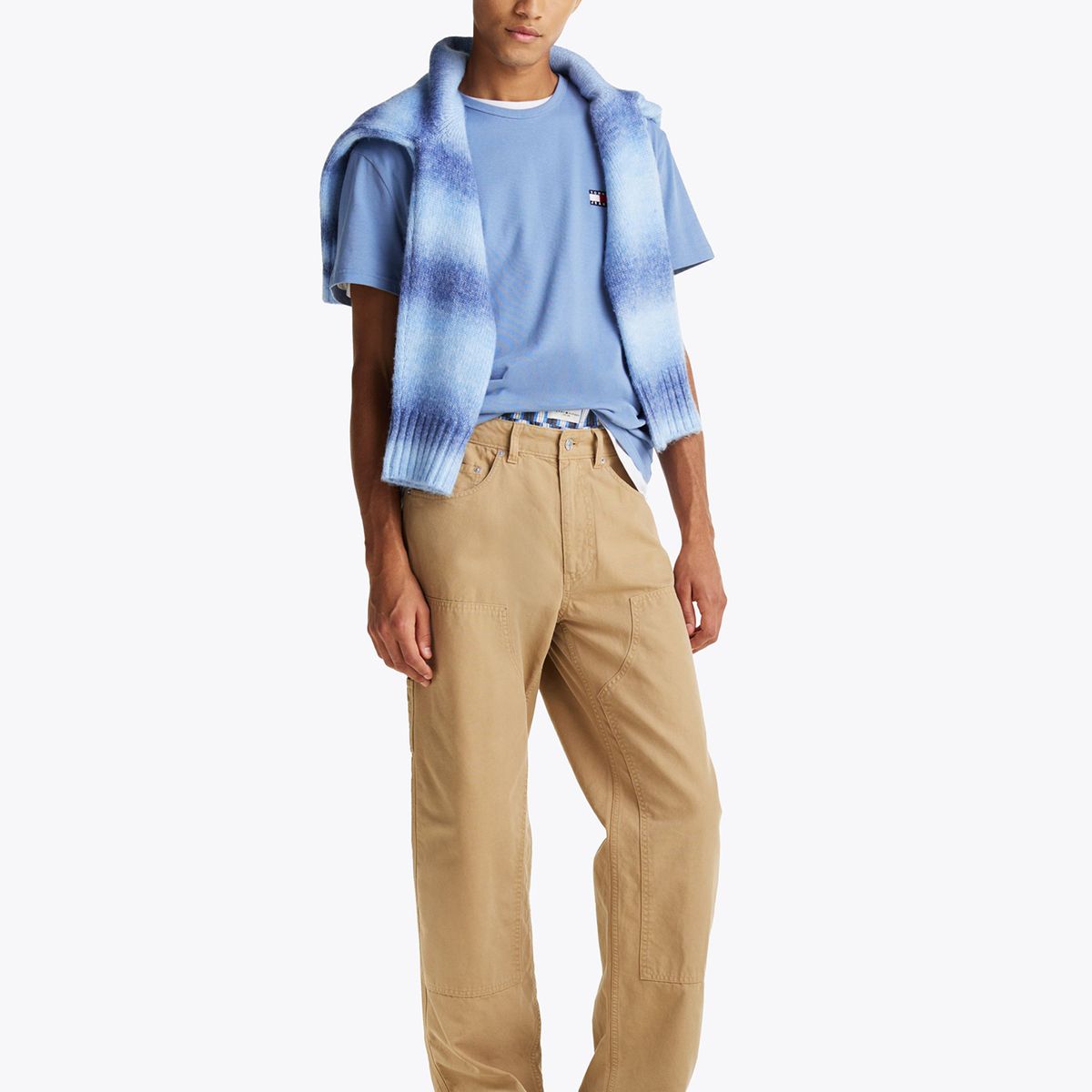 TOMMY HILFIGER - Polera Con Logo De Parche Celeste Tommy Jeans