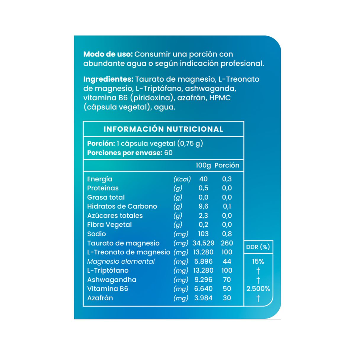 ORTOMOLECULAR - Ultra Serenity Vegano 60 Capsulas Ortomolecular