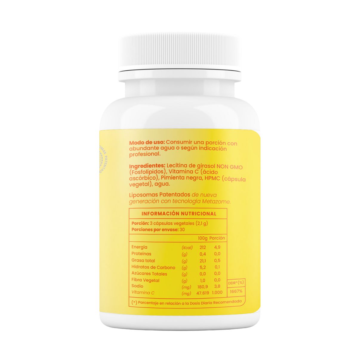 ORTOMOLECULAR - Vitamina C Liposomal 1000mg 90 Capsulas Ortomolecular