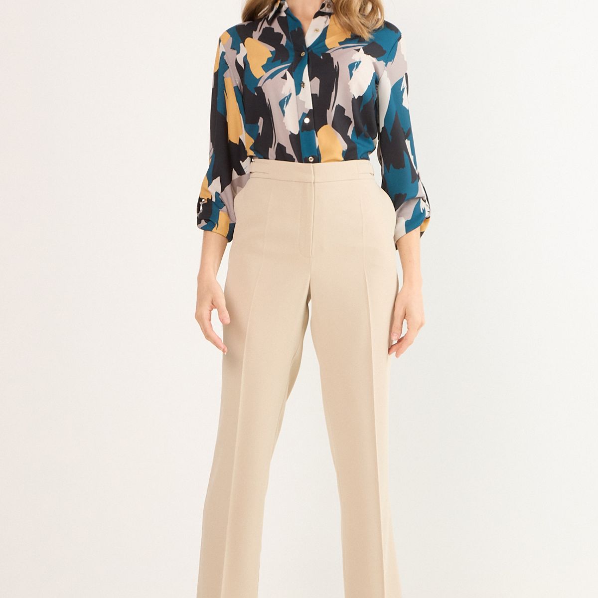 MA GRIFFE - Pantalon Mujer Beige Magriffe