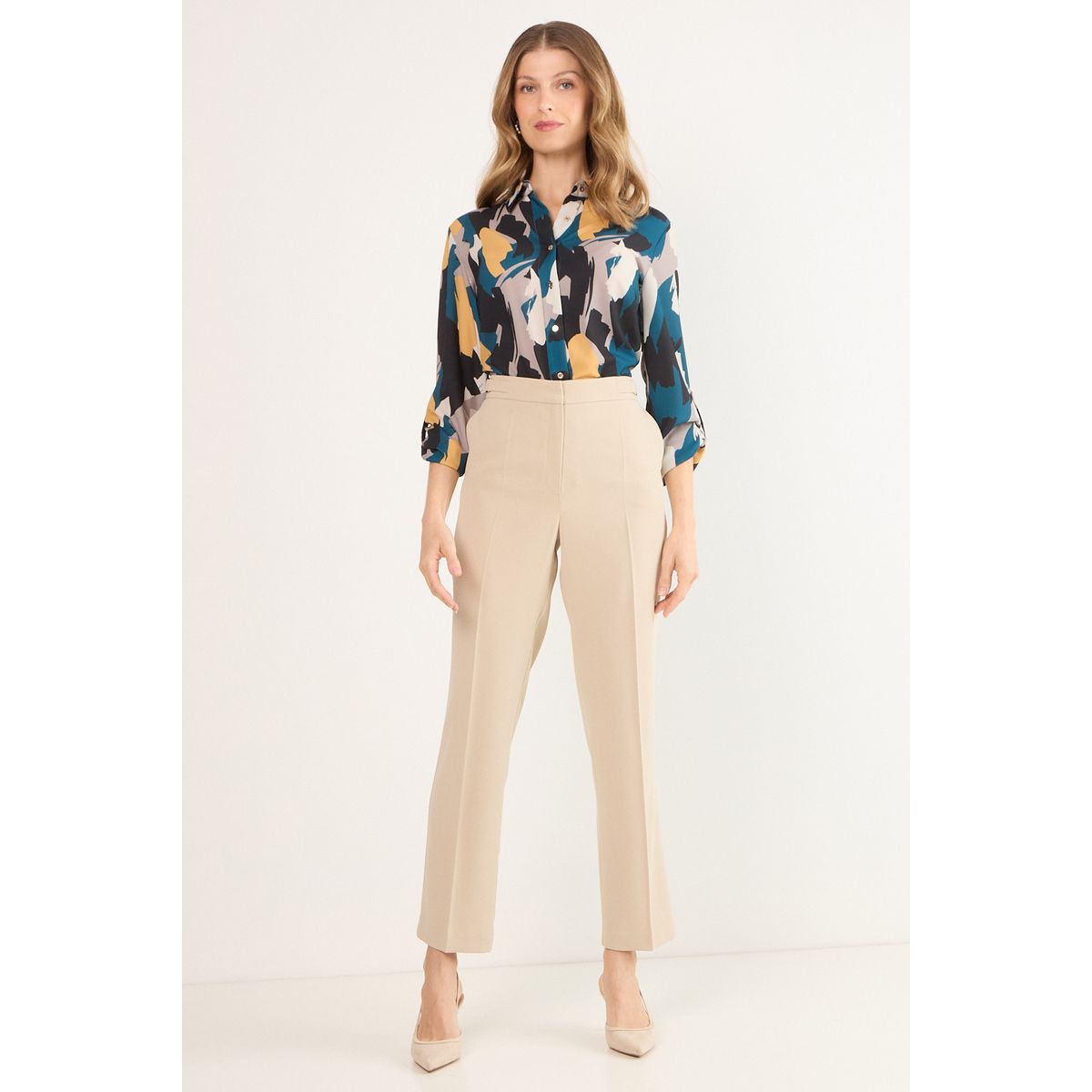MA GRIFFE - Pantalon Mujer Beige Magriffe