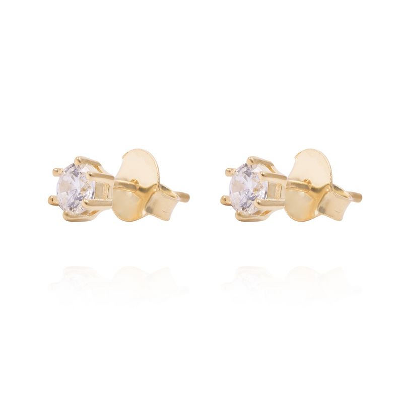JB JOYAS BARON - Aros de Plata Esterlina Punto de Luz Circonita 6 Grifas