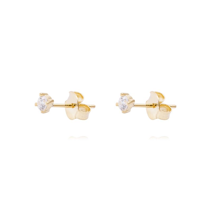 JB JOYAS BARON - Aros Revestido en Oro 18kt Punto de Luz Circonita