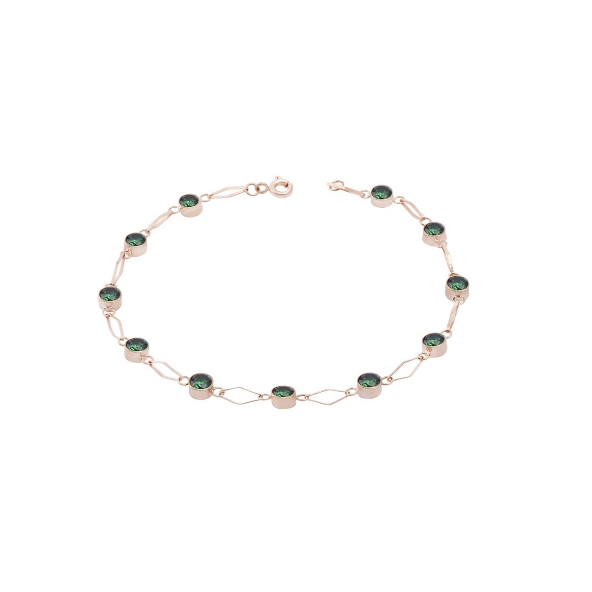 JB JOYAS BARON - Pulsera Oro Miel 18kt Esmeraldinas