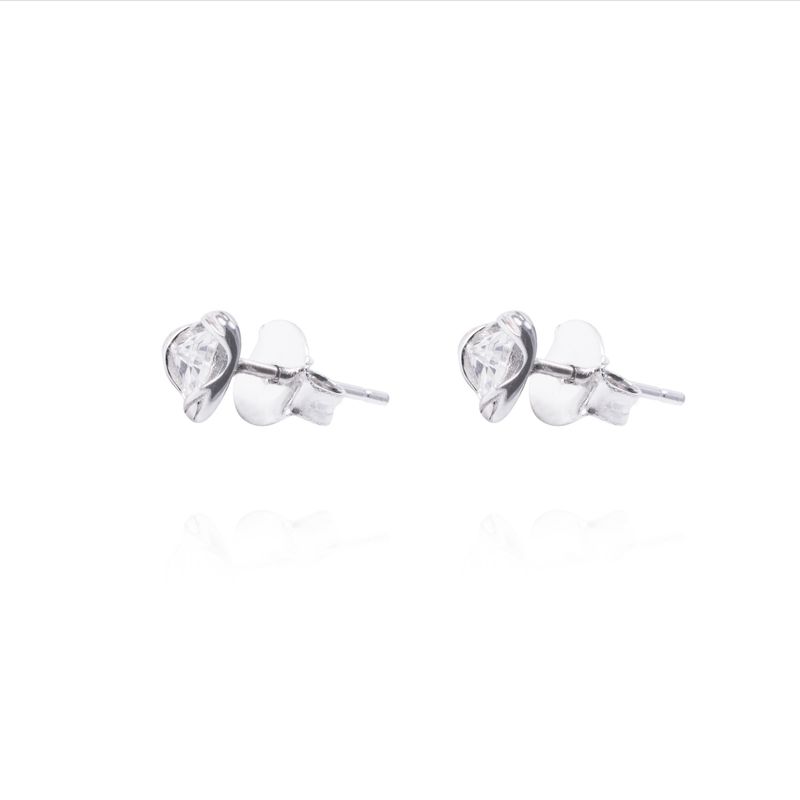 JB JOYAS BARON - Aros de Plata Esterlina Triangulo con Circonita