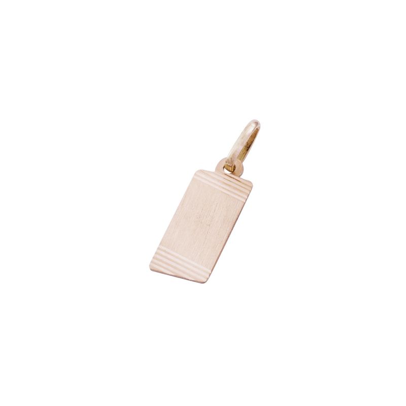 JB JOYAS BARON - Colgante Oro Miel 18kt Placa Labrada 8x15mm