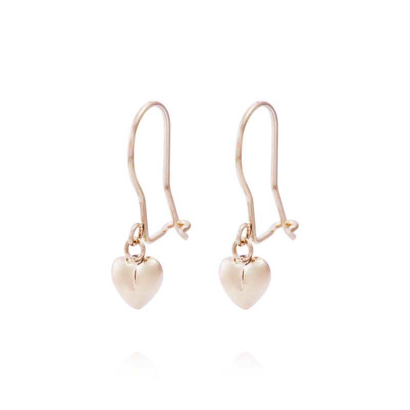 JB JOYAS BARON - Aros Oro Miel 18kt Colgante Corazón Pequeño