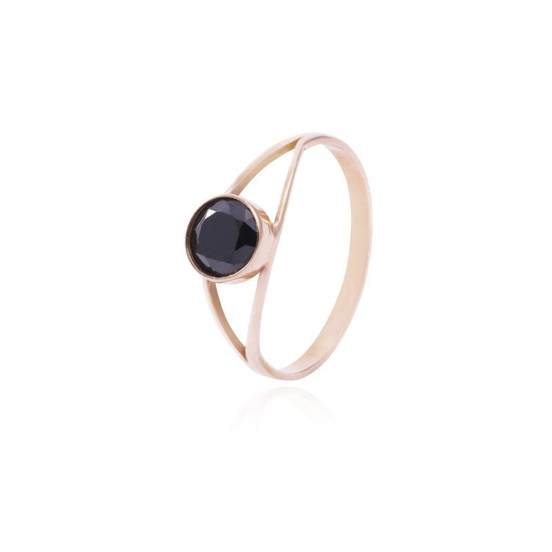 JB JOYAS BARON - Anillo Oro Miel 18kt Moderno Onix 6mm