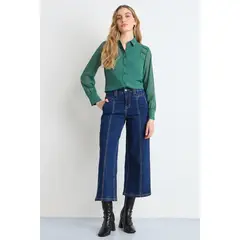 IO - Jeans Crop Mujer Azul