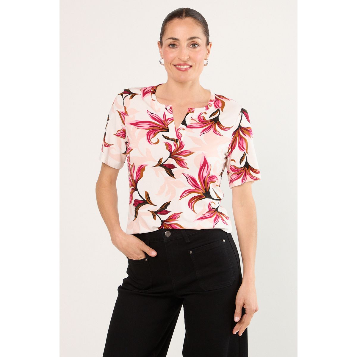 MA GRIFFE - Polera Manga Corta Mujer Crudo Magriffe