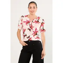 MA GRIFFE - Polera Manga Corta Mujer Crudo Magriffe
