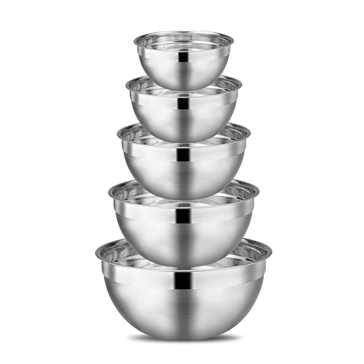 WAKESHOME - Juego de Tazones Bowls 5 Piezas Cuencos Acero Inoxidable