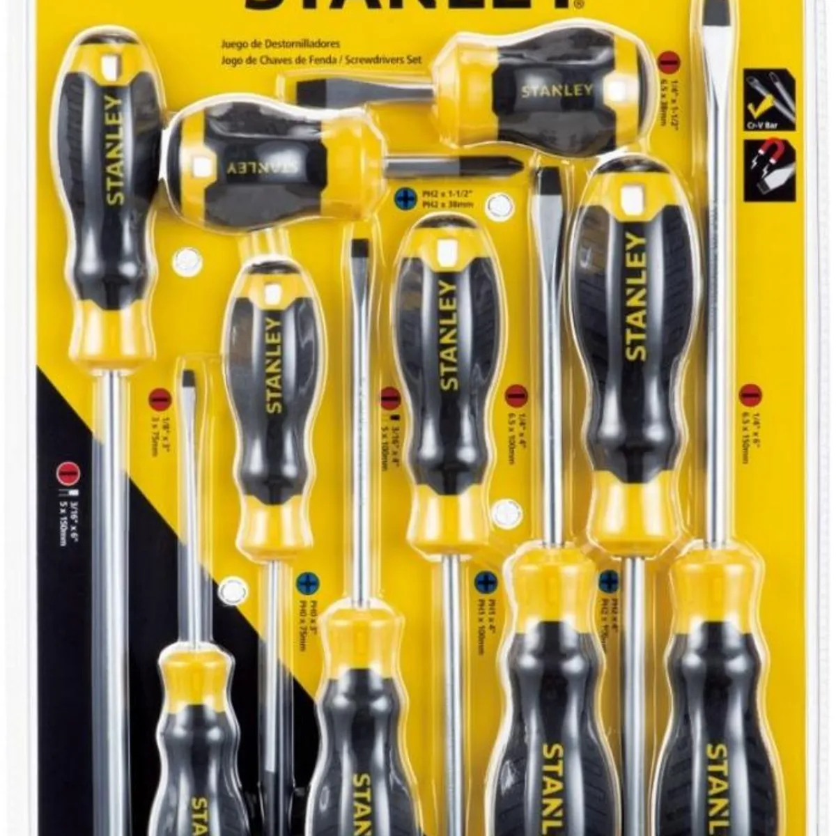 STANLEY - ATORNILLADOR STANLEY JUEGO 10 PIEZAS 60100