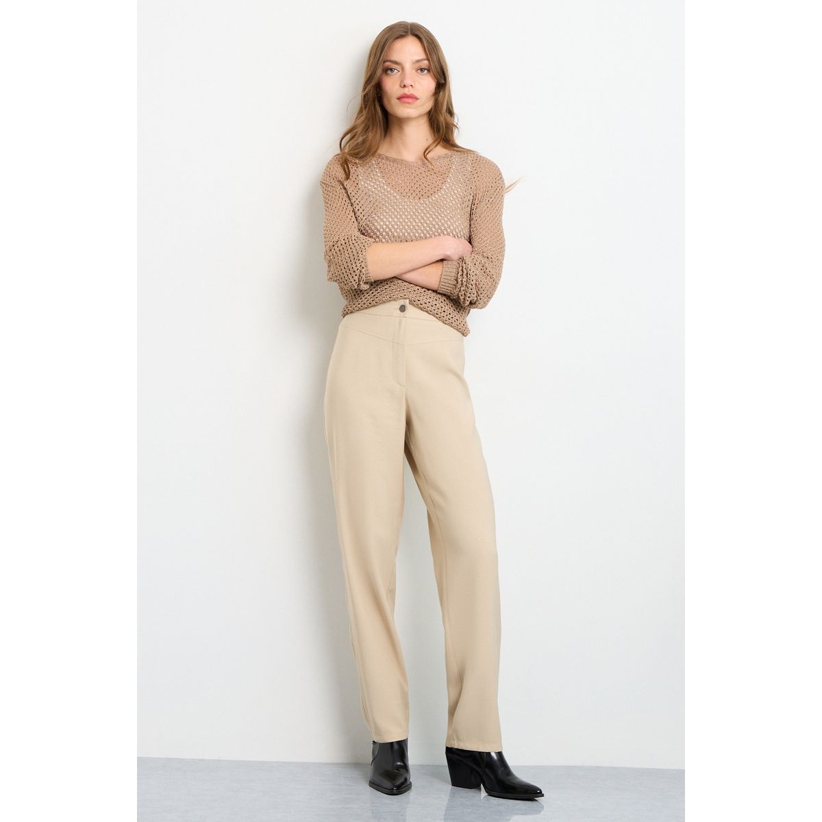 IO - Pantalon Mujer Beige Io
