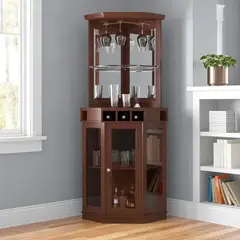 MSA MUEBLES SANTA ANA - Vitrina Esquinero Mahogamy
