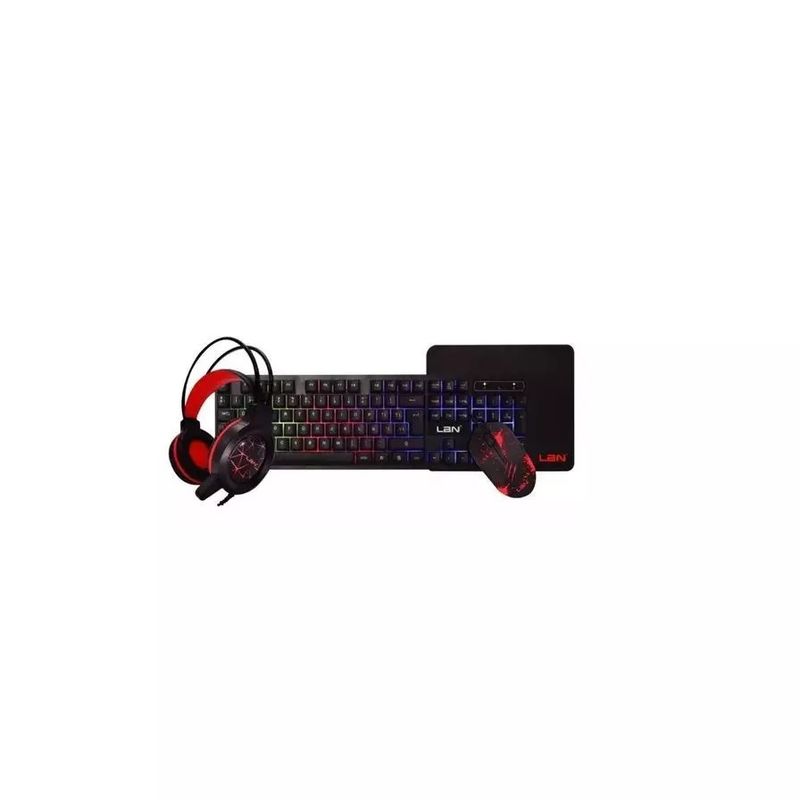 LBN - Kit Gamer 4 en 1 Teclado+MOUSE+Audífonos+Mouse Pad LBN
