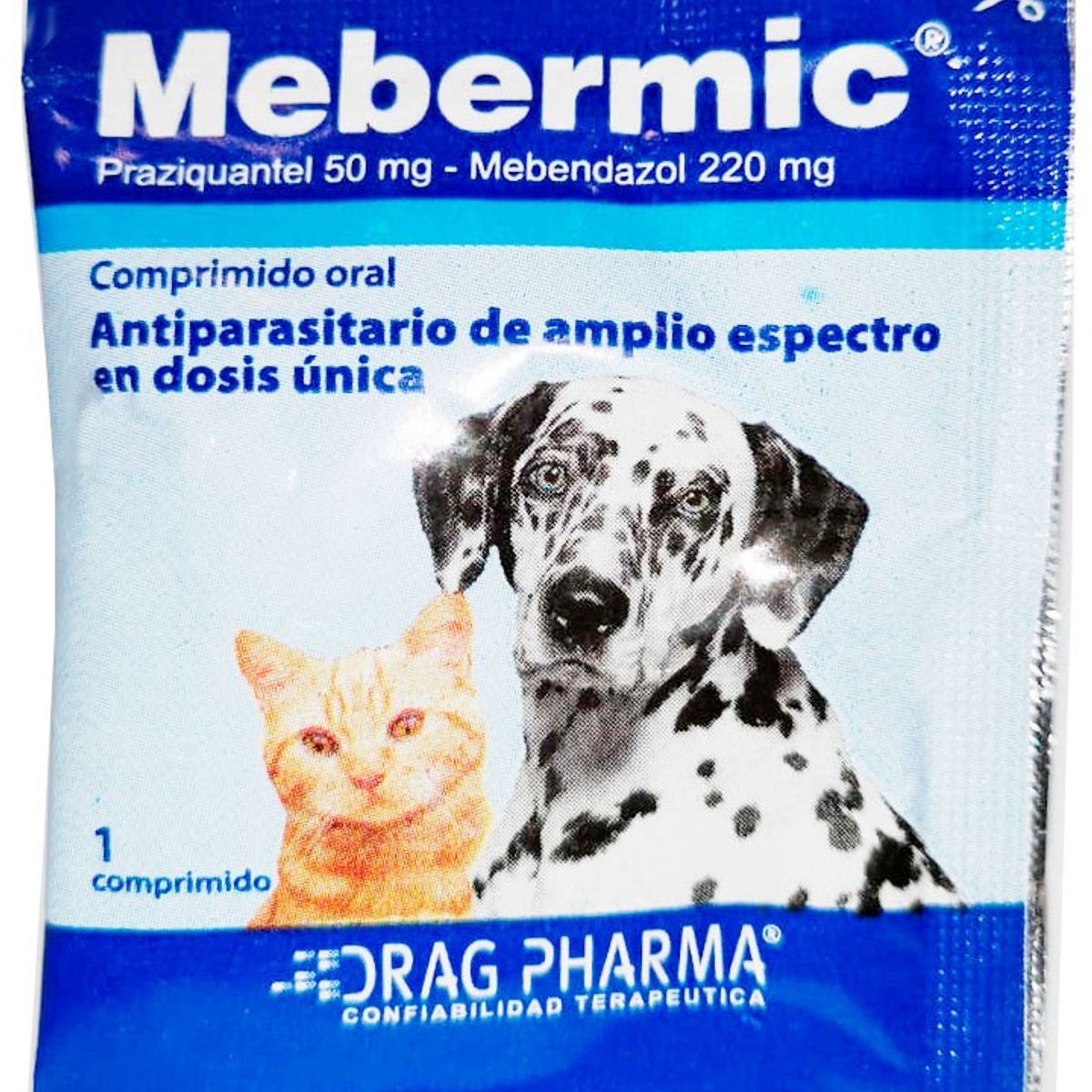 DRAG PHARMA - MEBERMIC ANTIPARASITARIO INTERNO PERRO Y GATOS POR UNIDAD