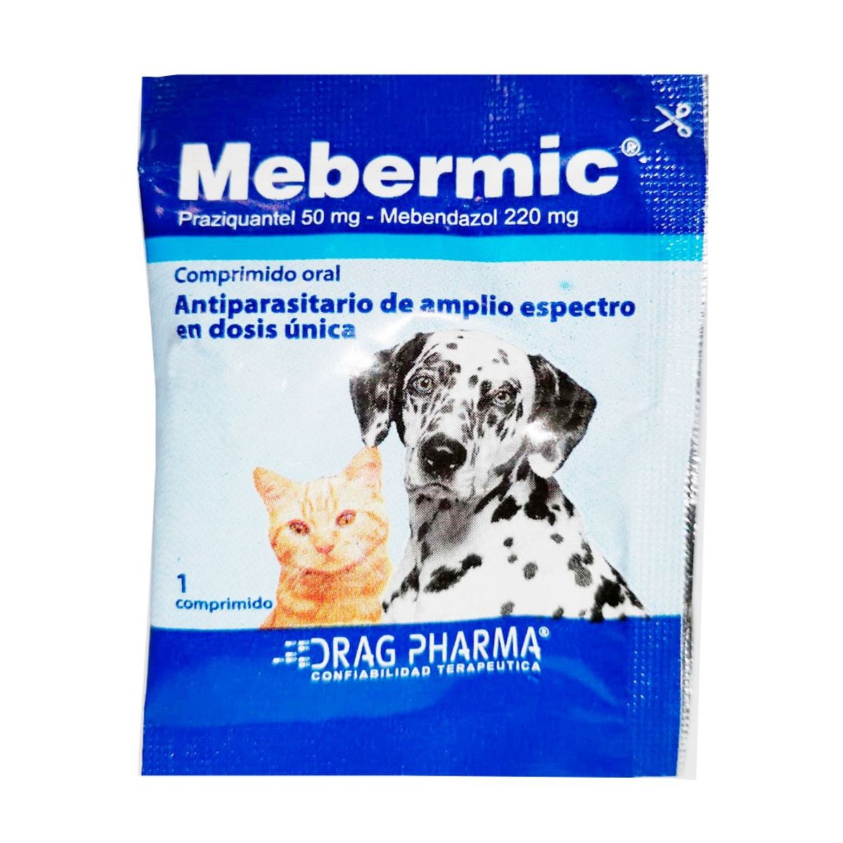 DRAG PHARMA - MEBERMIC ANTIPARASITARIO INTERNO PERRO Y GATOS POR UNIDAD