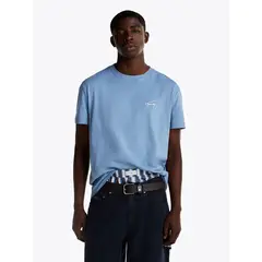 TOMMY HILFIGER - Polera Con Logo Signature Bordado Celeste Tommy Jeans