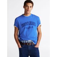 Polera Varsity Con Efecto Lavado Azul Tommy Jeans