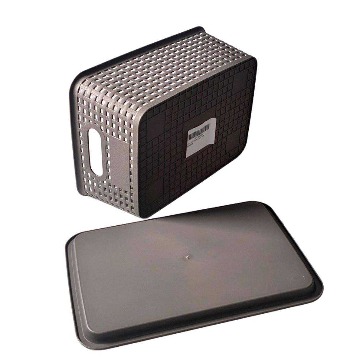 WAKESHOME - Caja Organizadora Ratán 6 Lt. Color Gris Canasto Cocina