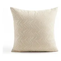 ARMONIA - Funda cojín chenille beige decorativa sofá elegante 760